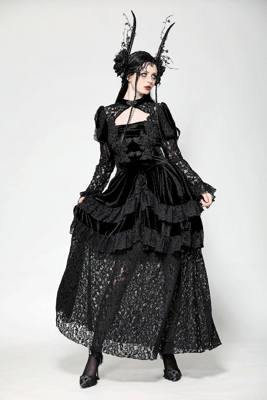 puffed sleeve maxi dress