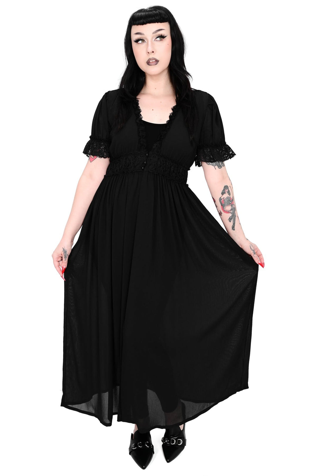 short sleeve lace duster 