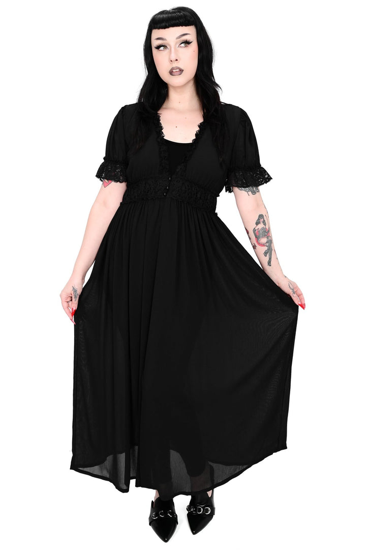 short sleeve lace duster 