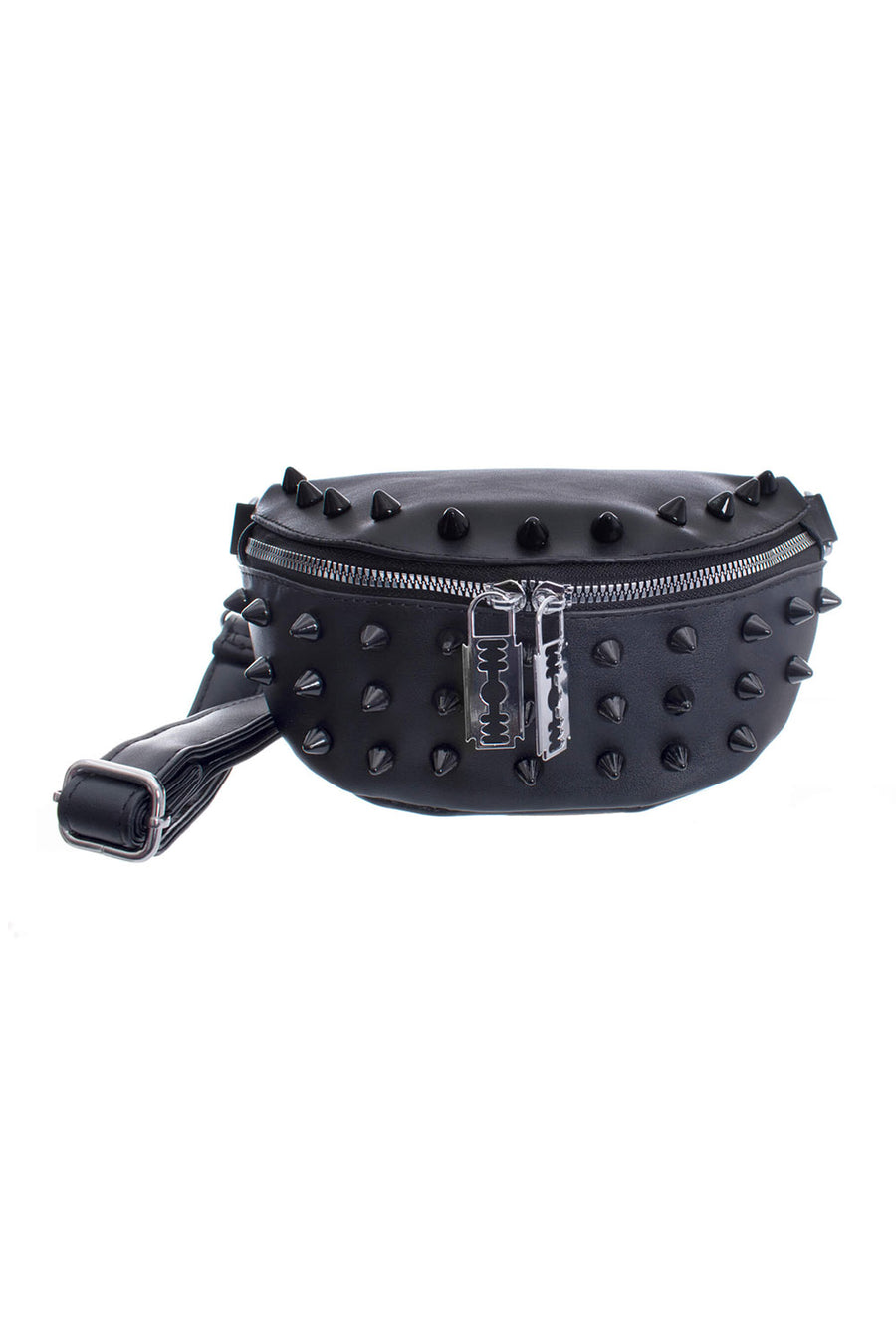 vegan leather spiked fanny bag for concerts