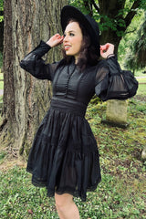 midi gothic black dress