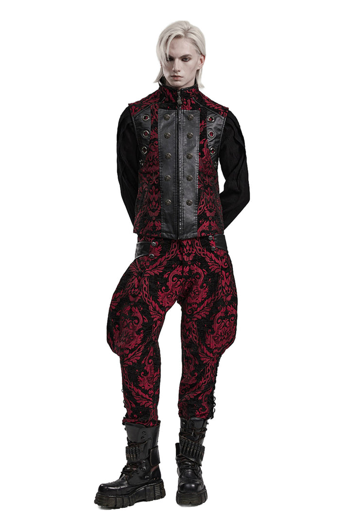 mens black and red vampire goth victorian vest by punk rave