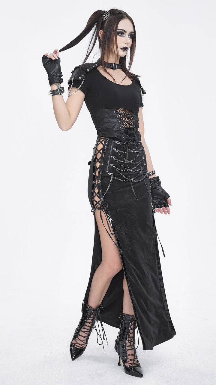 grunge gothic maxi skirt