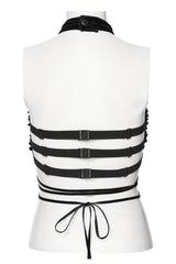 womens rivet spike punk top