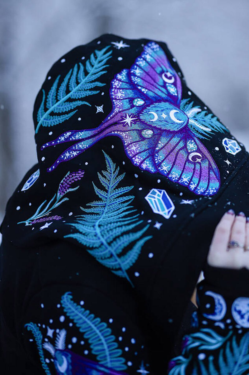 embroidered gothic fern coat