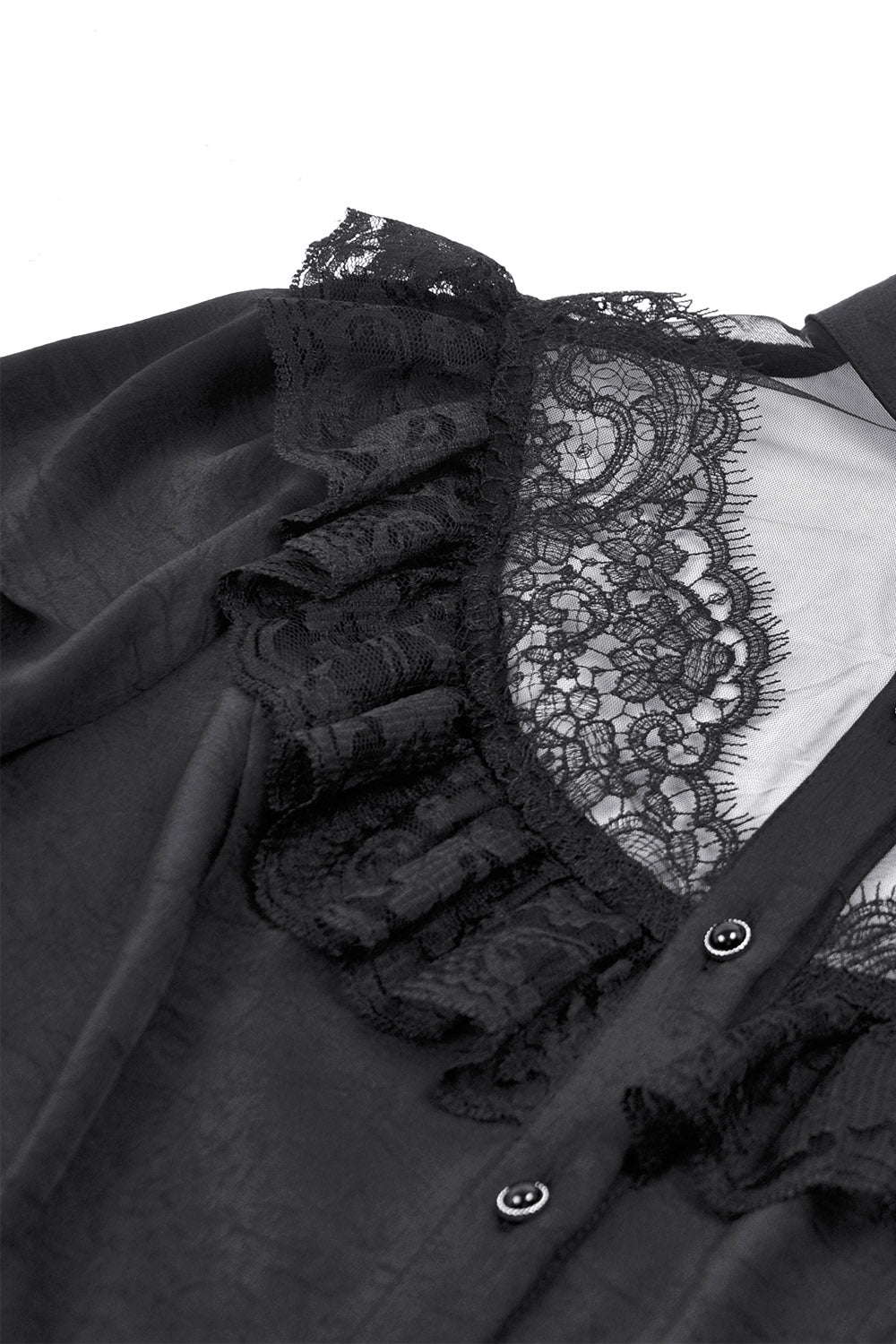 lace black vintage long sleeve gothic blouse