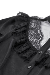 lace black vintage long sleeve gothic blouse