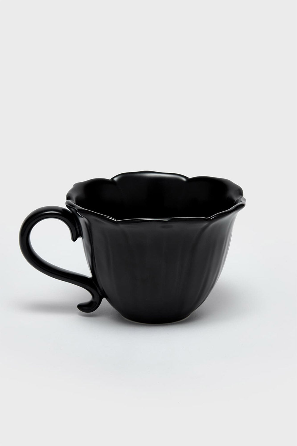 3d black flower shaped mug 