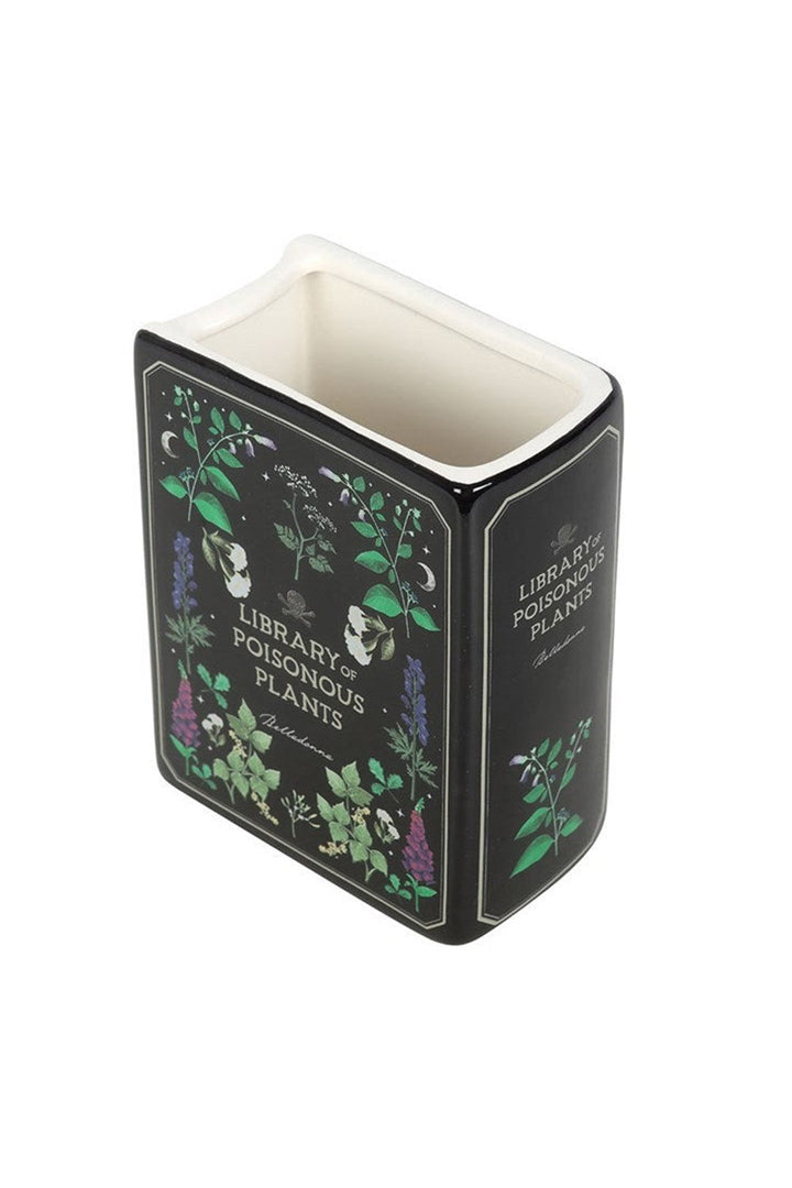 occult goth book-shaped flower vase