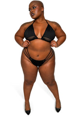 womens plus size emo swimsuit  fishnet bottoms 