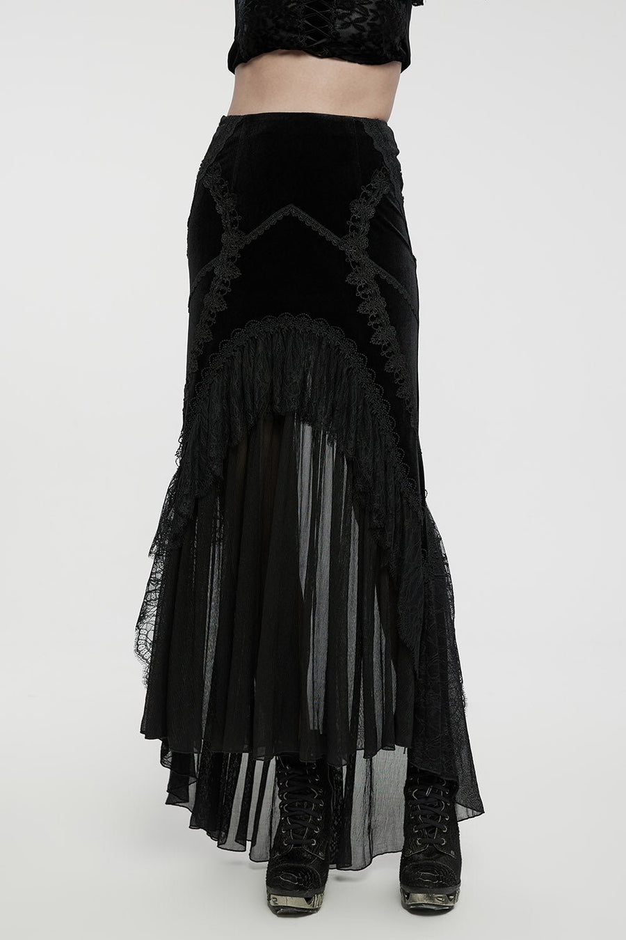 Gothic Geisha Velvet Skirt