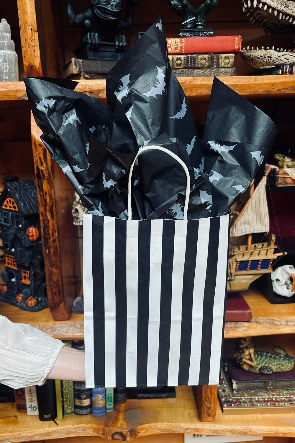 spooky tissue paper for gifts 