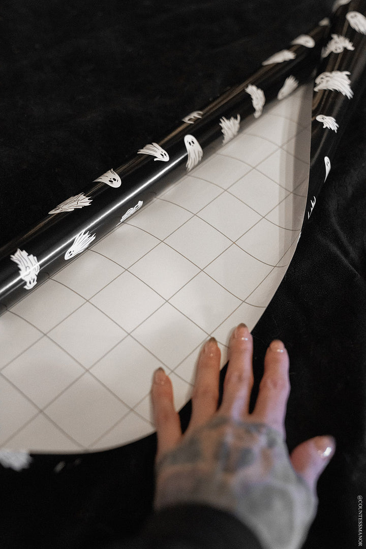 dark whimsical ghost paranormal wrapping paper 