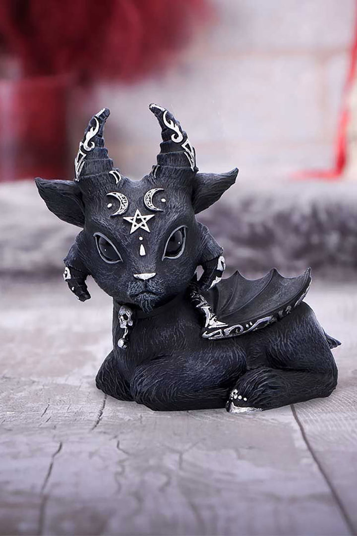 handpainted creepy goat statue