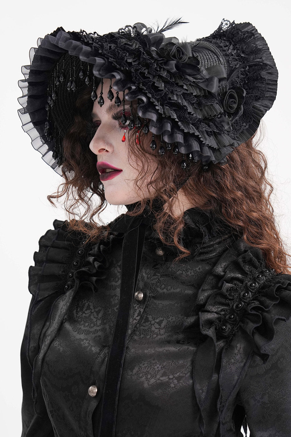 Gothic Gloom Lolita Hat - hats & scarves & headwear - VampireFreaks - Devil Fashion