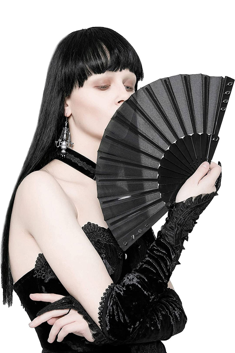 Gothic Gloom Spiked Hand Fan - umbrellas - VampireFreaks - Punk Rave