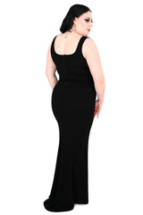 square neckline long maxi black dress by foxblood 