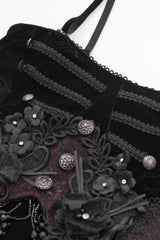 lace up embroidered buttoned dress