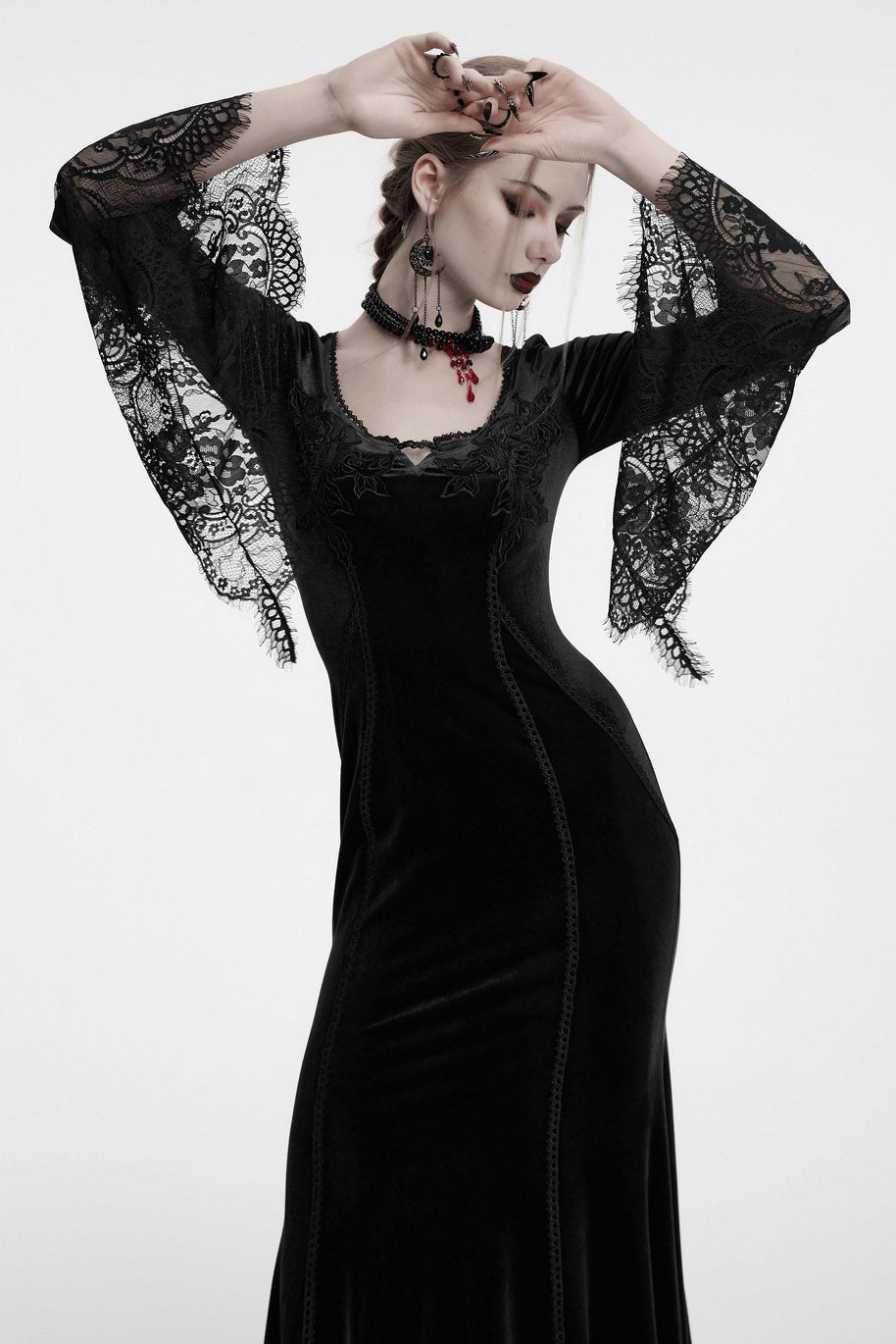 long sleeve gothic gown