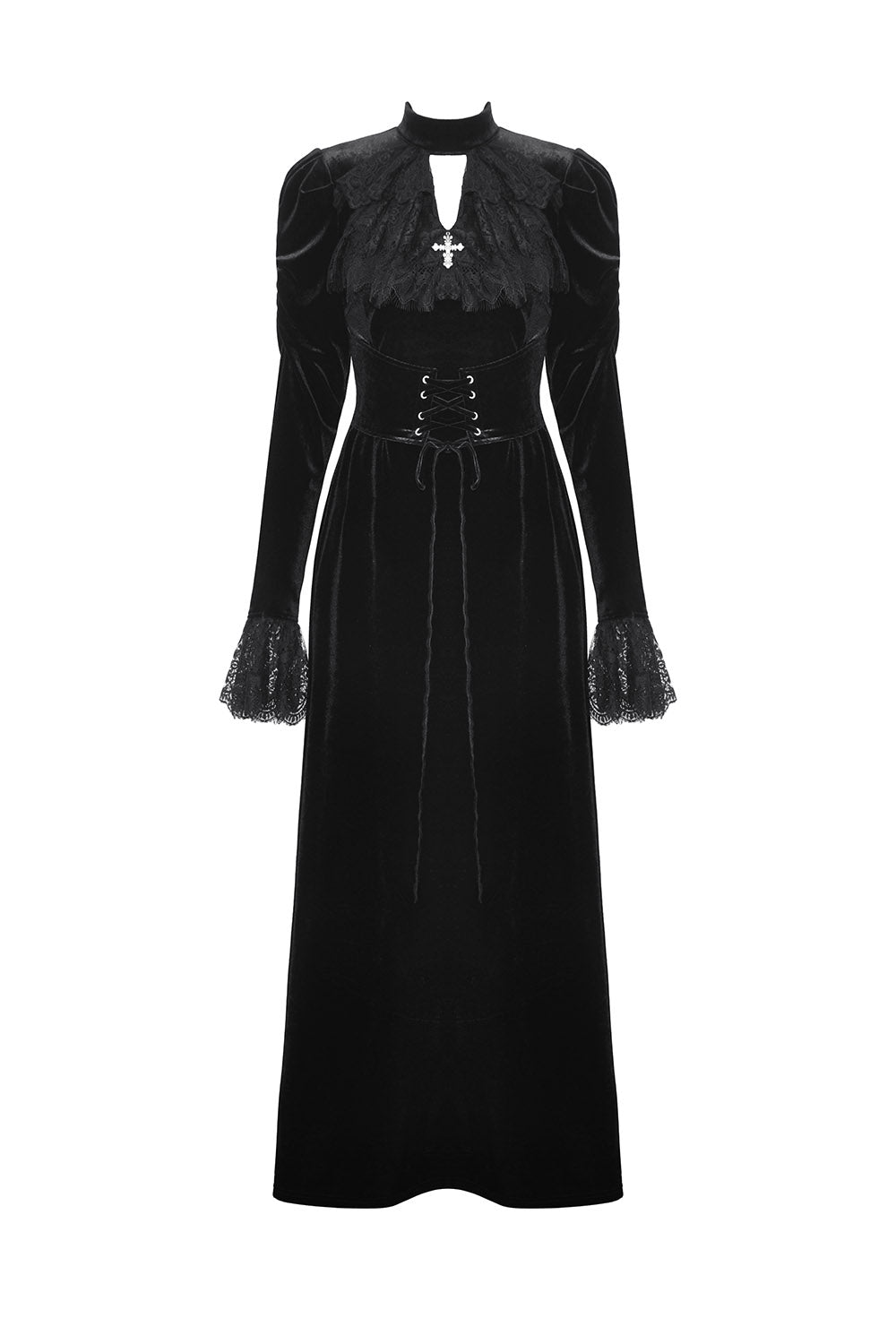 womens black victorian gothic lace dress