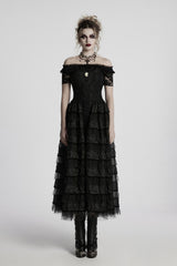womens black lace sleeve whimsigoth dress