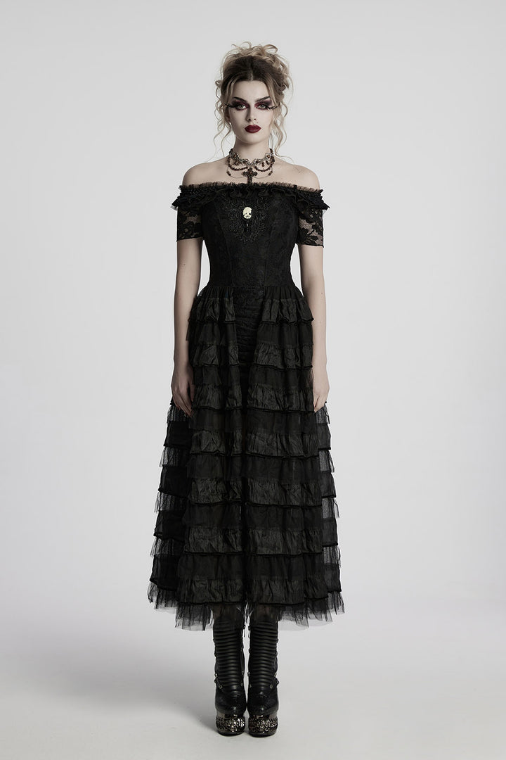 womens black lace sleeve whimsigoth dress