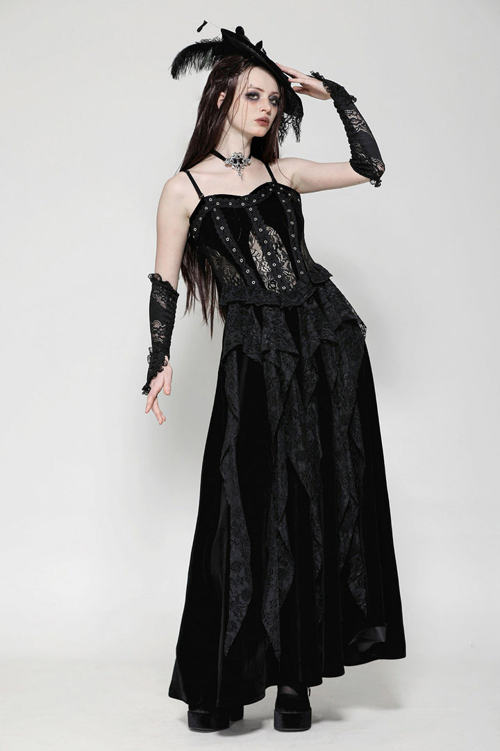 lace-up back corset gothic gown