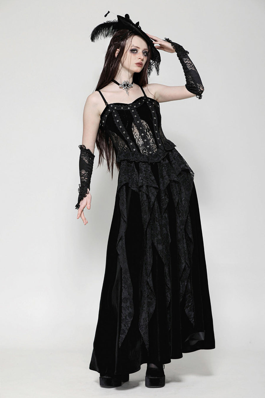 lace-up back corset gothic gown