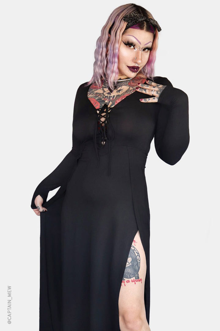 gothic dress with 2 leg slits