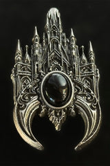 darks tone big black satin gothic cathedral hair bow 