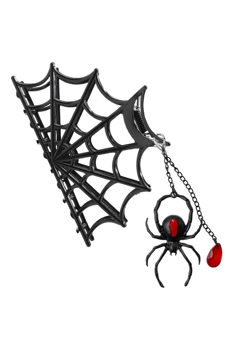 Spider Charm Web Claw Clip [Black]