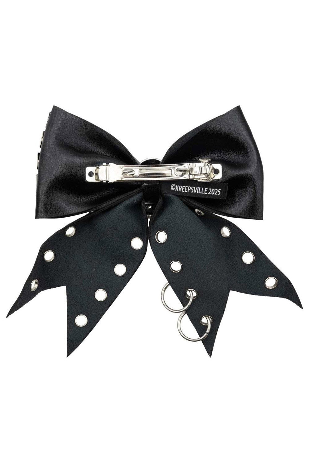 big black hair bow with skull by kreeepsville 