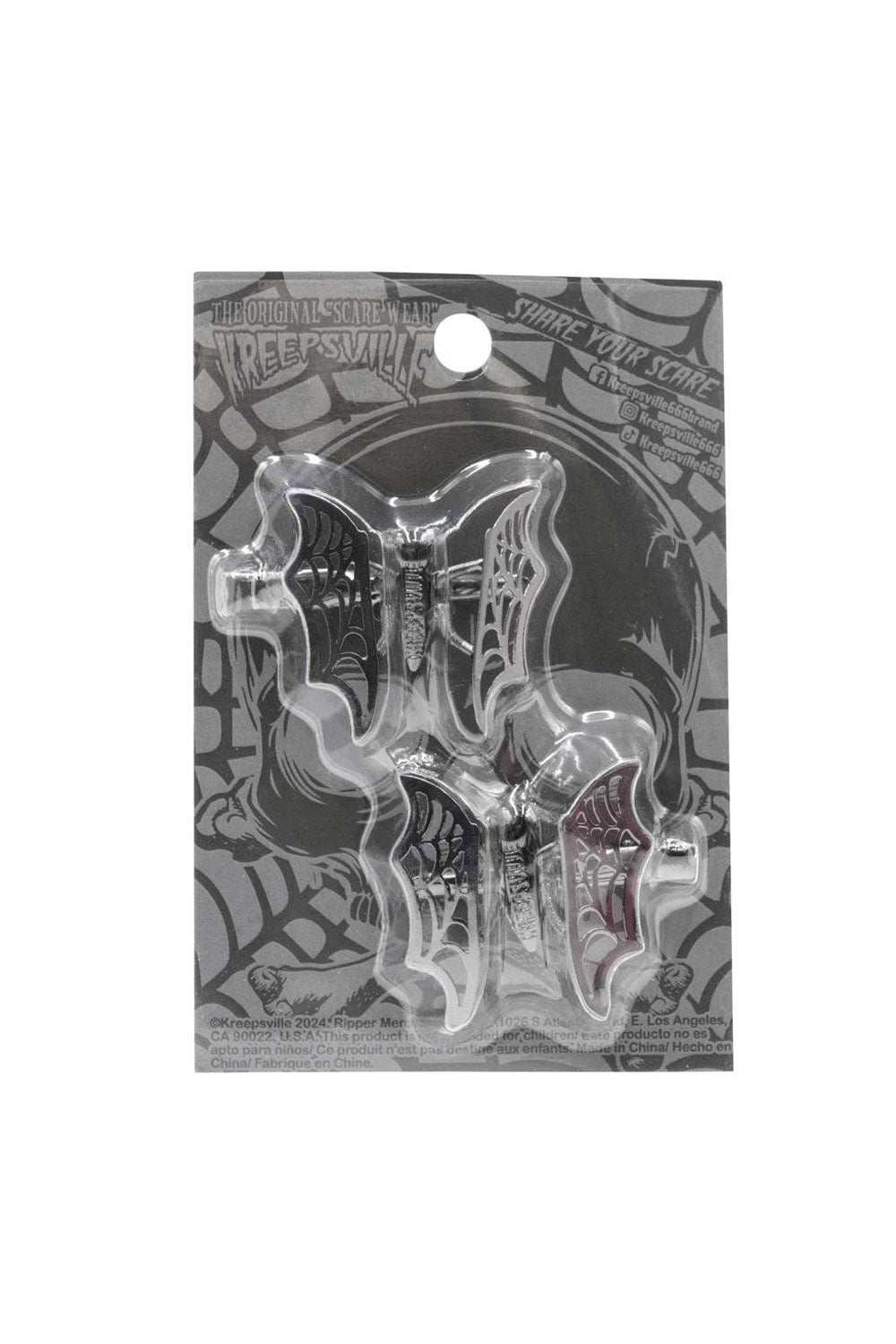 kreepsville batwing hair clips