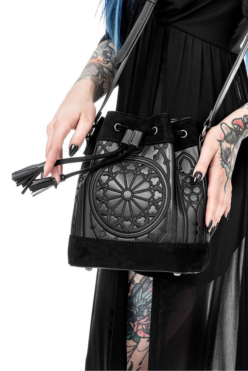 gothic cathedral embroidered purse