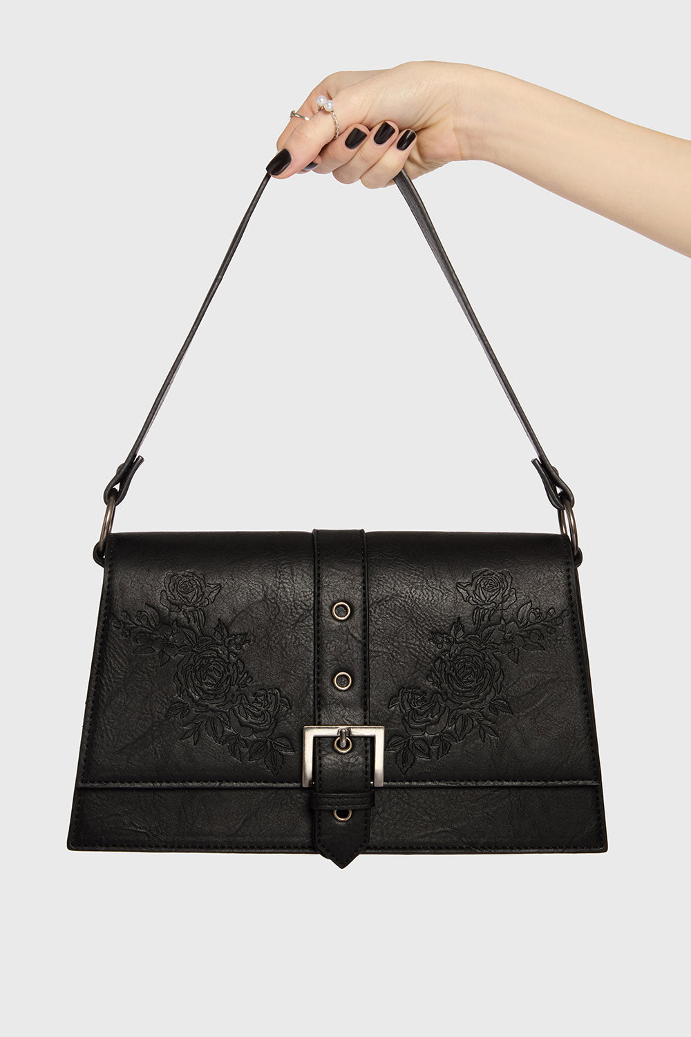 gothic debossed flower purse