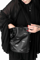 vegan leather grunge goth purse with shoulder strap