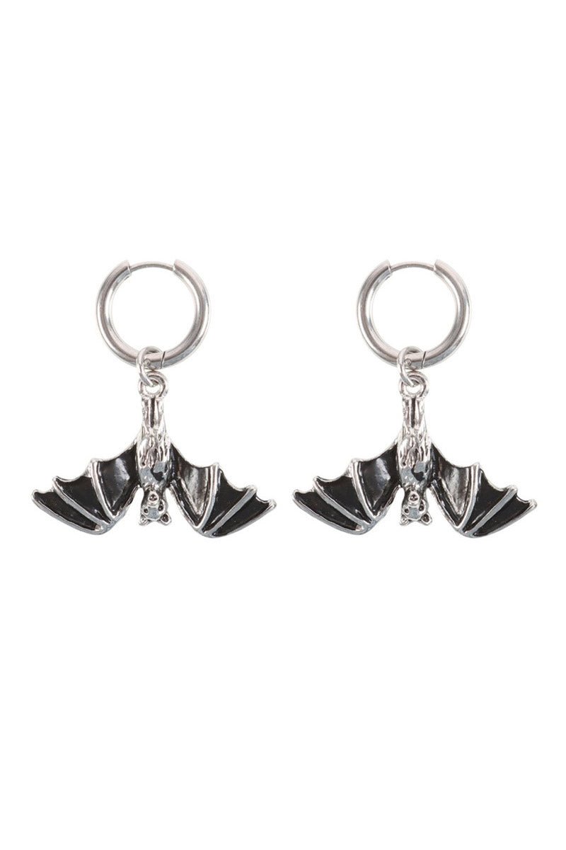 Gothic Hanging Bat Earrings