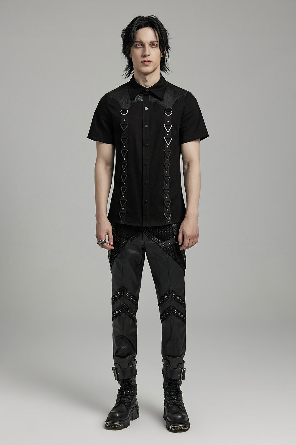 black grunge gothic shirt for men