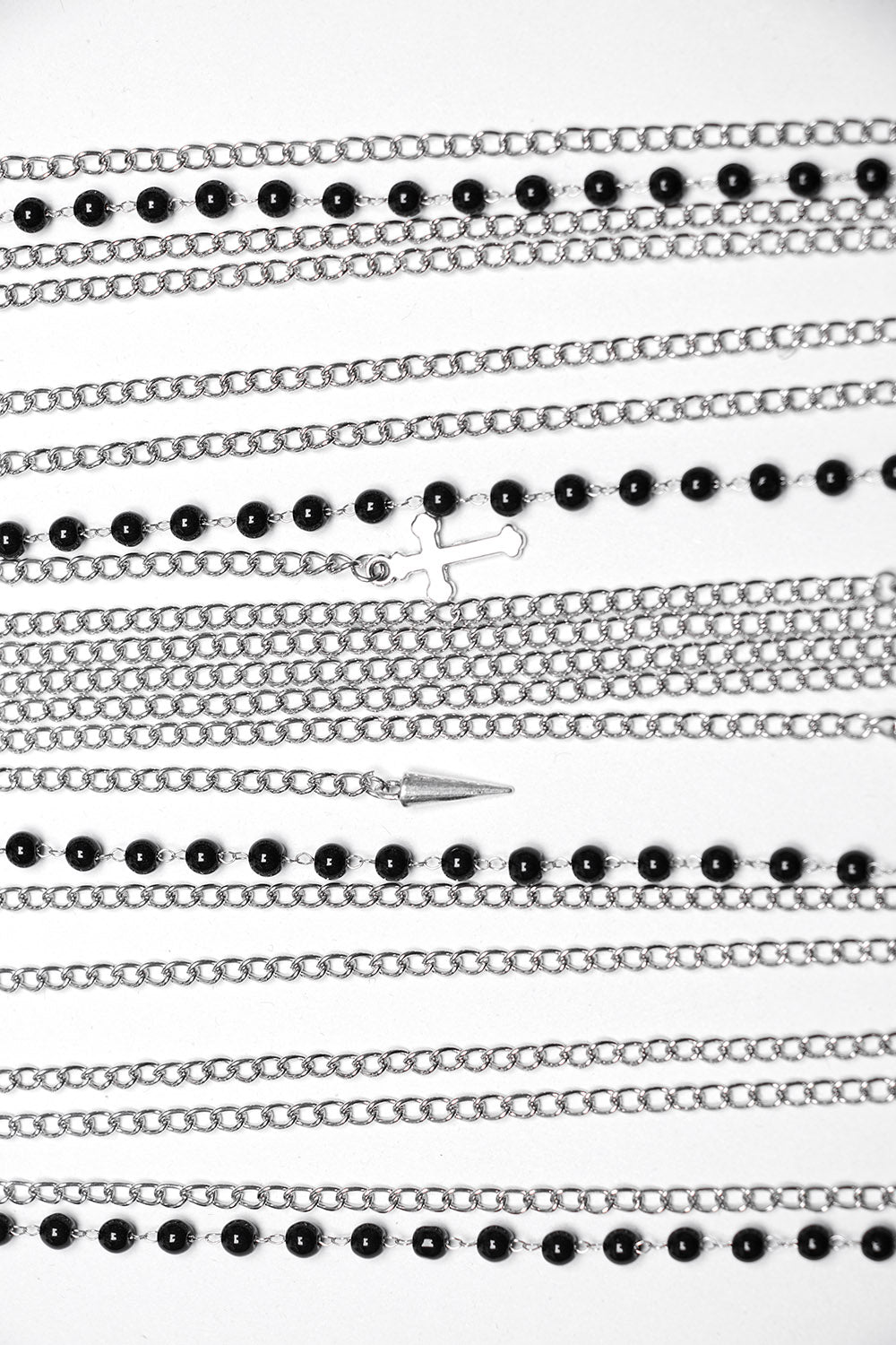 metal chain and bead and spike punk harness