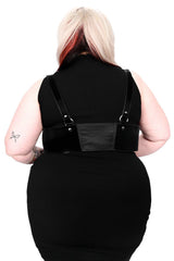 womens plus size gothic harness with adjustable shoulder straps 