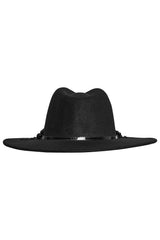 vegan leather goth wide brimmed hat