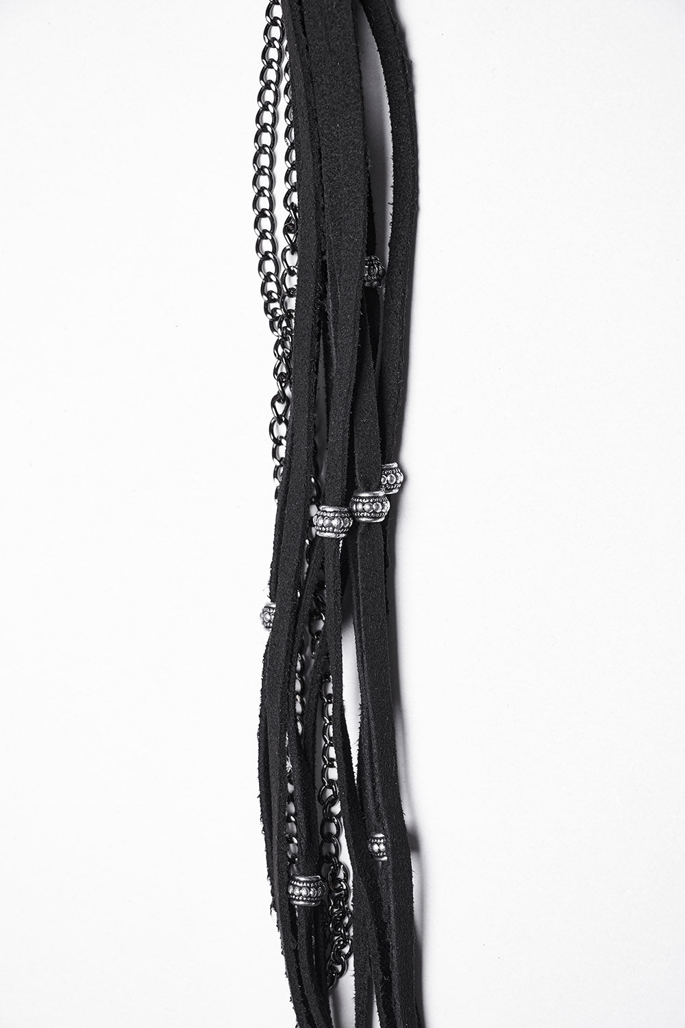 black gothic western hat with ropes and chains