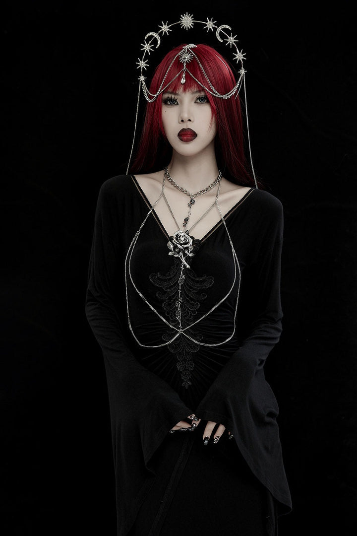 gothic necklace harness