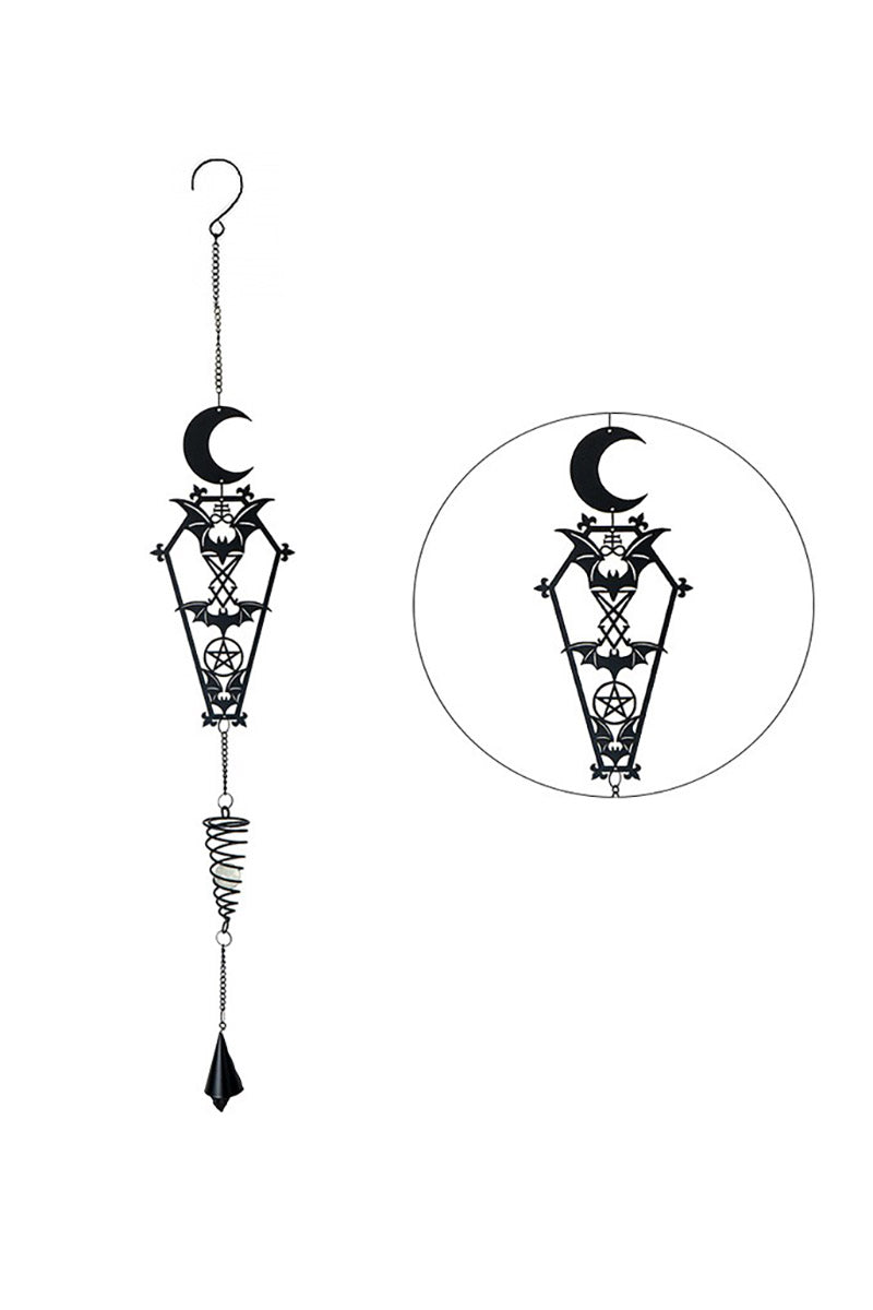 gothic coffin wind chime