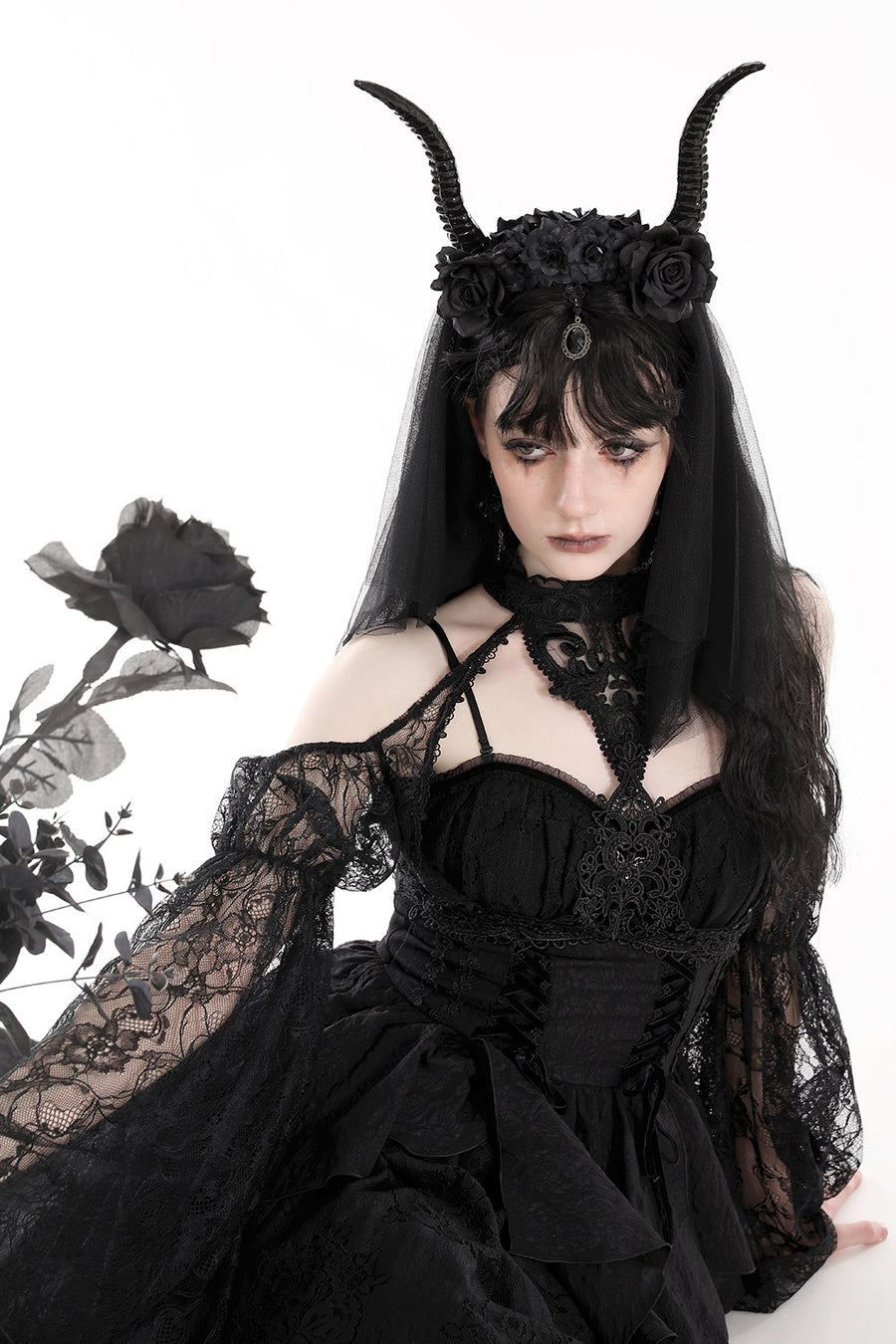 womens gothic bridal veil