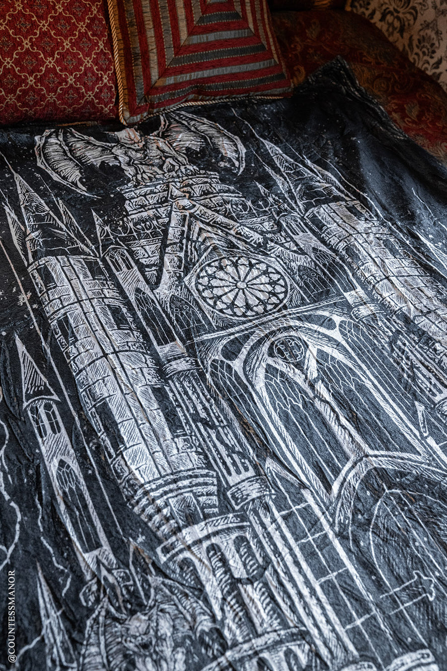 Gargoyle Cathedral Throw Blanket