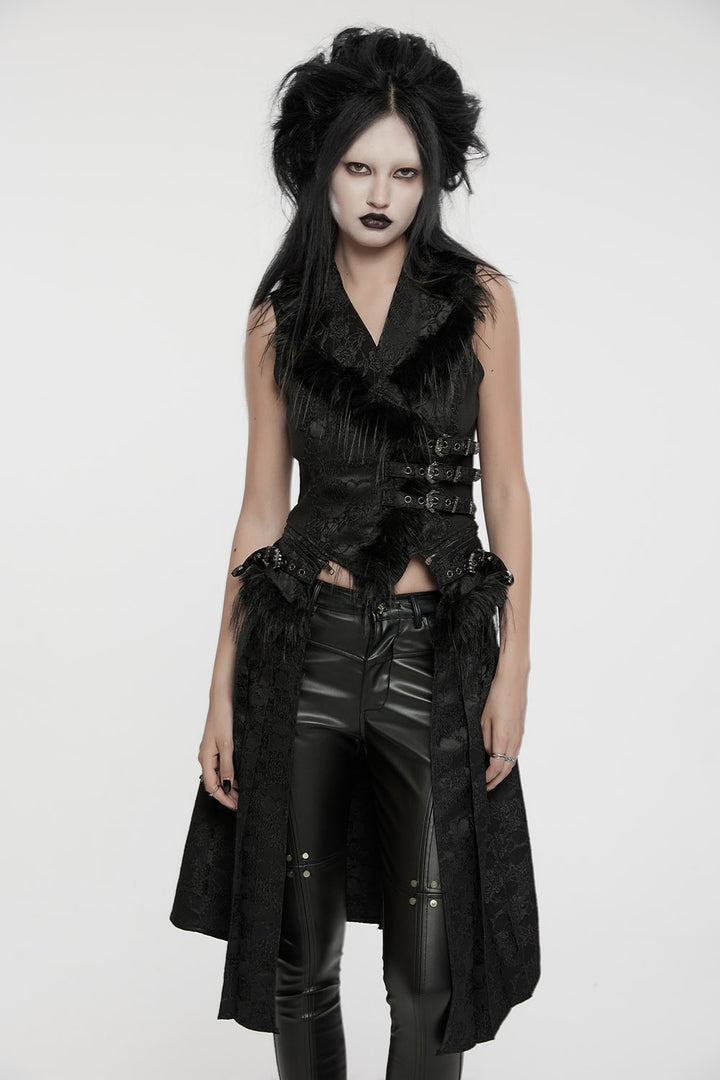 womens gothic faux fur jacket