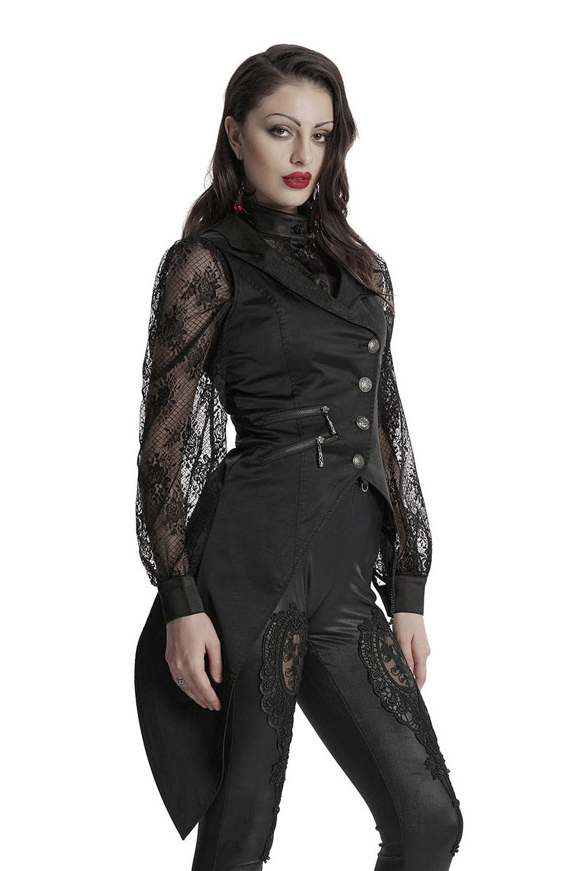 gothic asymmetric hem vest 