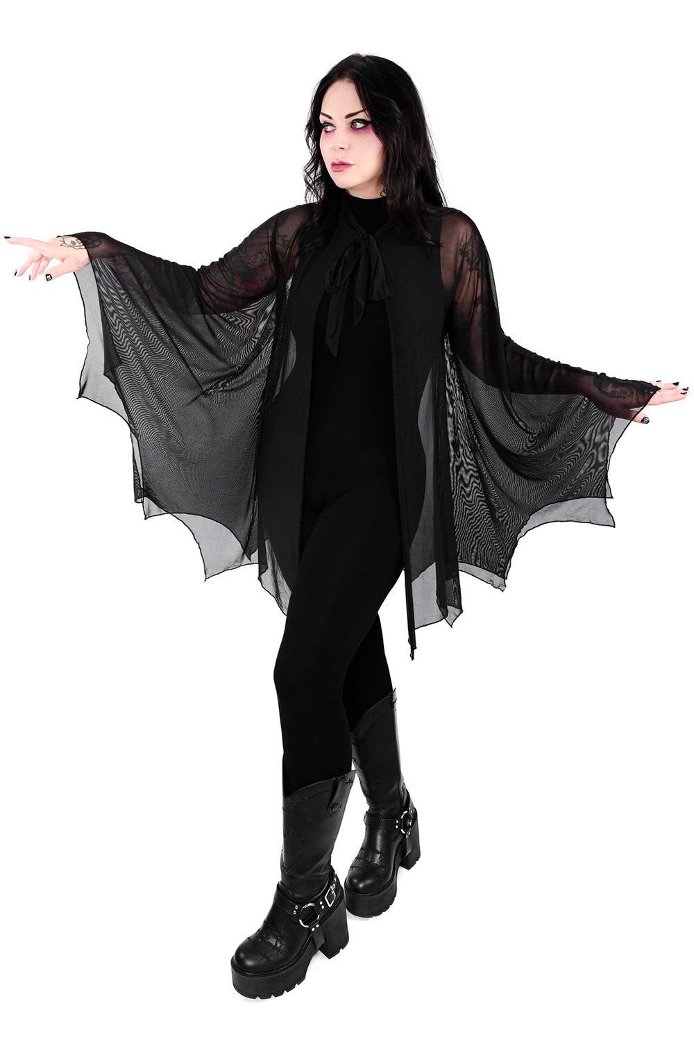 black mesh gothic renaissance fair cape 