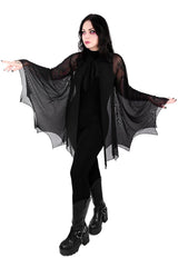 black mesh gothic renaissance fair cape 